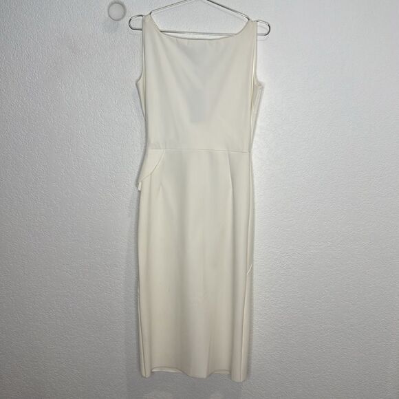 NWT Chiara Boni La Petite Robe CEREN White Wrap Ruffle Midi Dress IT48/ US 12 - Picture 7 of 14